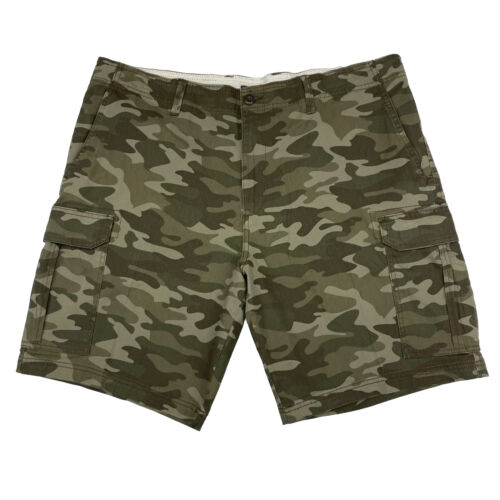 NEW! Camouflage Cargo Shorts/ Men’s (40) Green CAMO Cotton STRETCH Hunt Fish NWT