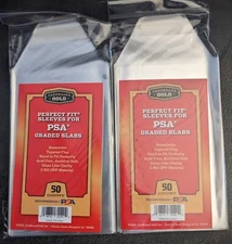 100-Perfect Fit Sleeves For PSA Graded Slabs Two 50 Ct Packs PSA logo on Sleeve