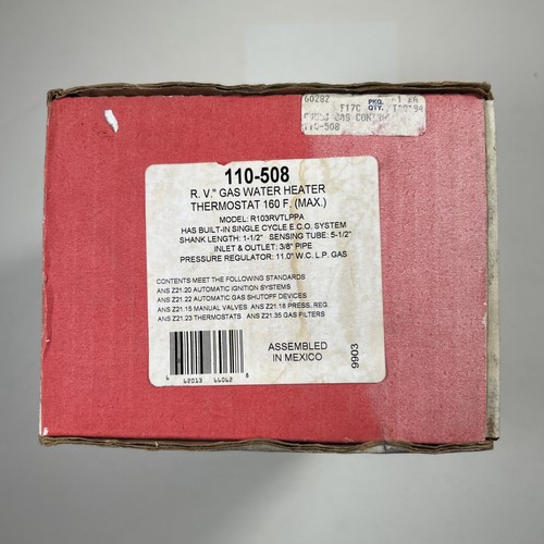 110-508 - Robertshaw Gas Water Heater Thermostat RV 160 F 28-838-014 R103RVTS