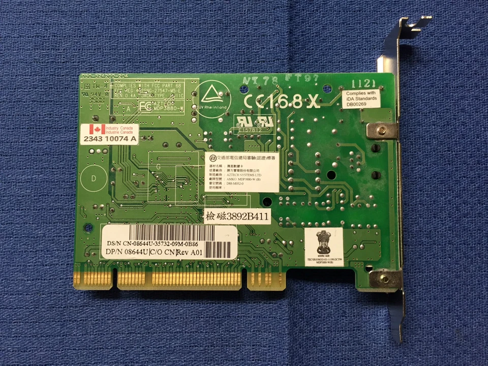 Aztech MDP3880-W(B) 56K Internal Fax/Modem PCI 8644U - Image 2 of 3