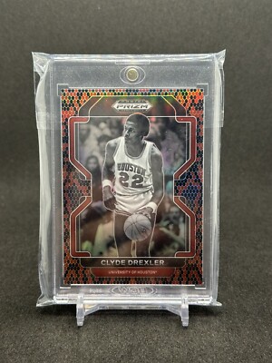 Clyde Drexler 2022 Panini Prizm Venom Snakeskin SSP Blazers Rockets