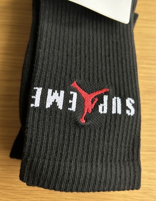 Air Jordan x Supreme Crew Socks 2 Pack Black EU42-46 | eBay UK
