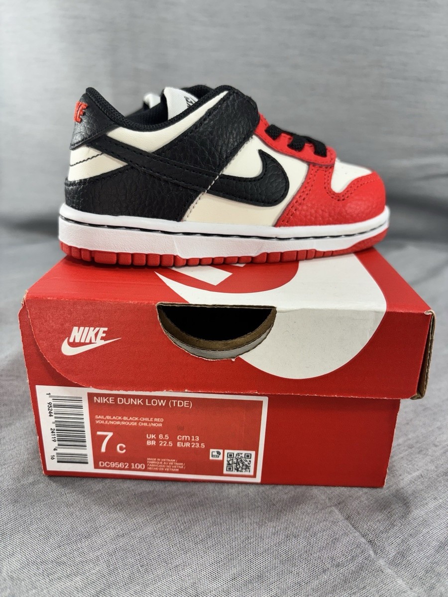 Nike Dunk Low Sail Black NBA 75th Anniversary Chicago Shoes 7C (TD