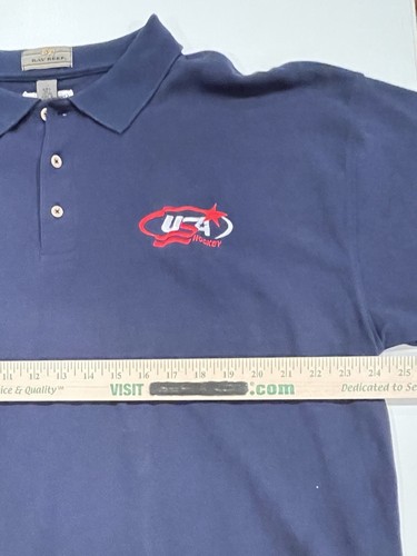Vintage Bay Reef United States Olympics USA Hockey Polo Shirt Size 2XL XXL Blue - Picture 10 of 11