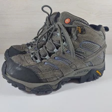 Merrell Womens Size 7 Moab 2 Mid Waterproof Hiking Boots Granite Gray Vibram