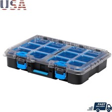 Versatile Portable Parts Organizer W/ Removable Bins Clear Lid Tools New