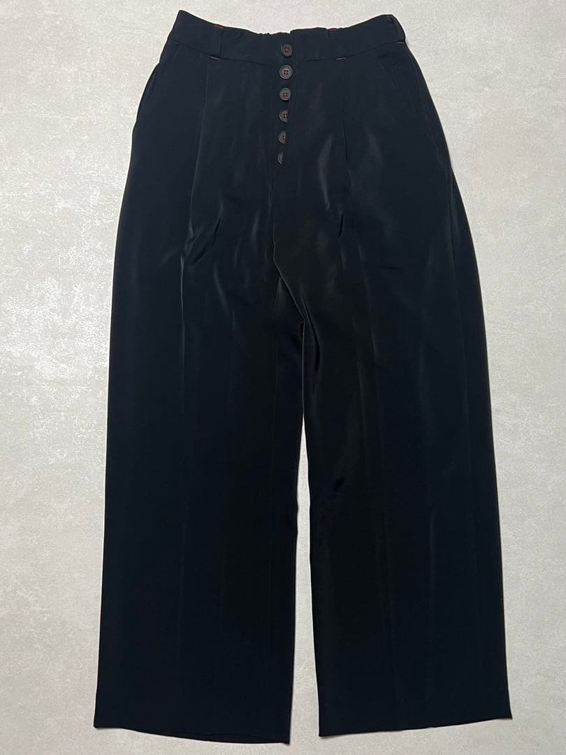 AMERI Polyester Unisex Slacks S Black Casual Vint… - image 1