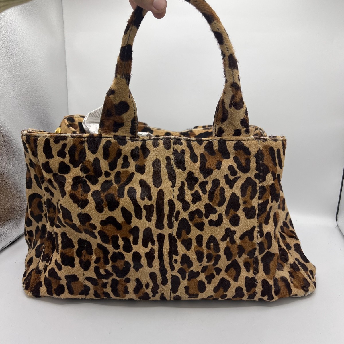 Vintage Prada Cavallino Leopard Print Calf Hair Tote Bag 180 | eBay
