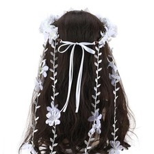 Flower Headpiece for Women - Fairy Floral Headband Flower Crown for White
