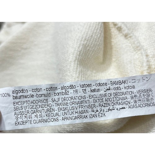Zara Cropped Hoodie White Sweatshirt Shrug Medium Cotton - Picture 11 of 12