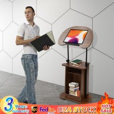 Adjustable Presentation Stand Wooden Lectern Podium Pulpit Church Conference