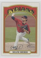 2021 Topps Heritage SP Action Image Variation Shane Bieber #47 ig3