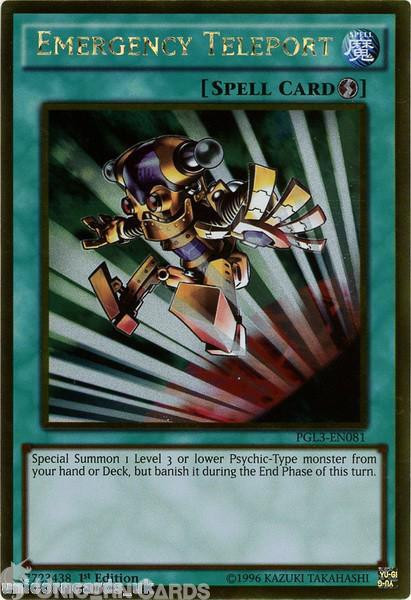 PGL3-EN081 Emergency Teleport Gold Rare 1st edition Mint YuGiOh Card