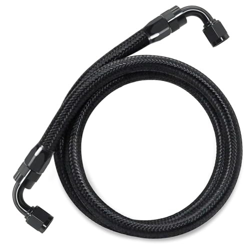 6AN Fuel Line Kit CPE, 3FT Assembled AN6 Braided Fuel Line with 3ft(90°+90°)