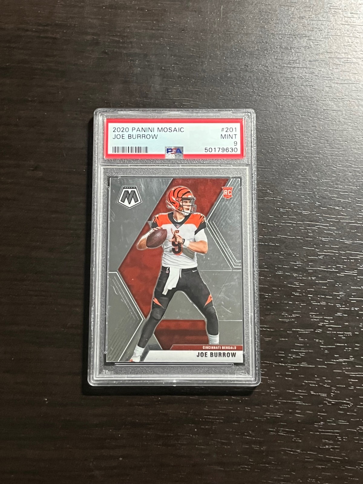 JOE BURROW 2020 Panini Mosaic Rookie RC Card #201 (Base) Graded PSA 9 Mint