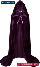 VGLOOK Unisex Adults Hooded Cloak Velvet Cape for Halloween Cosplay Costumes