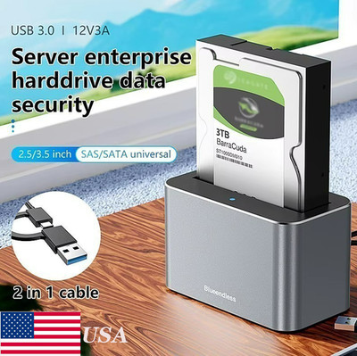 Blueendless 2.5/3.5'' SAS SATA HDD Enclosure SATA to USB 3.0 External Case