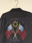 Tommy Bahama 'One Nation Under the Sun' Shirt Size Large 100% Silk Herringbone