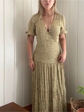 Christy Dawn Green Floral Wrap Maxi Dress