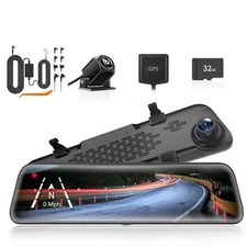 WOLFBOX G840S 4K Mirror Dash Cam Dual Front and Rear View Car Camera Free 32G