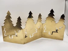 Vintage Brass Christmas Tree Candle Holder Folding Forest Votive Decor