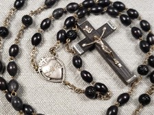 Beautiful Vintage Rosary Sacred Heart Of Jesus Christian Religious Gift C50