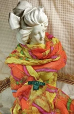 *LAUREN*, ~RALPH LAUREN~ INFINITY 24" Wide Citrus Color Scarf