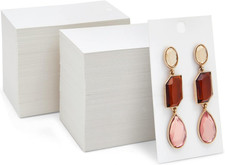 Earring Display Cards for Selling Jewelry - White 3.5 x 2 in 500 GSM Paperboa...