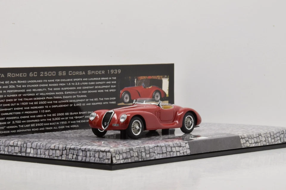 ALFA ROMEO 6C 2500 SS CORSA SPIDER 1939 MINICHAMPS 1/43 ÉTAT NEUF BOITE - Photo 3/4
