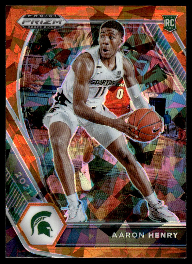2021-22 Panini Prizm Draft Picks Prizms Orange Ice Aaron Henry #48 20620