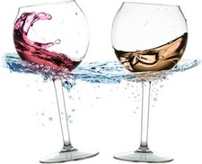 Floating Wine Glasses for Pool 18 Oz Set of 2 2 Count Pack 1 , Clear