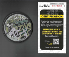 Grant Marshall Signed Dallas Stars 1999 Stanley Cup Champions Puck JSA COA