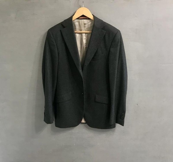 Men Massimo Dutti Suit Grey Wool 36 / S / 44