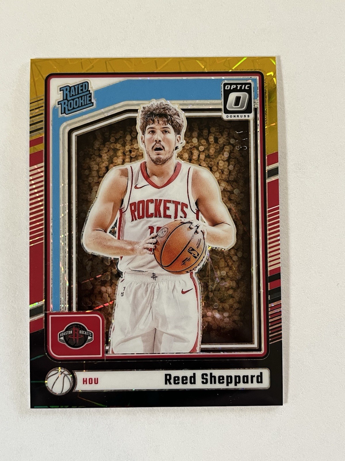 2024 Optic Reed Sheppard Black Gold Velocity  /8 Rookie #255 Rockets 