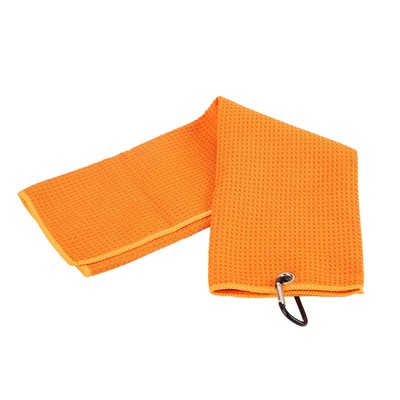(Orange) Microfiber Golf Handtuch Waffel Muster Fitness Sweat Absorption Ha UB
