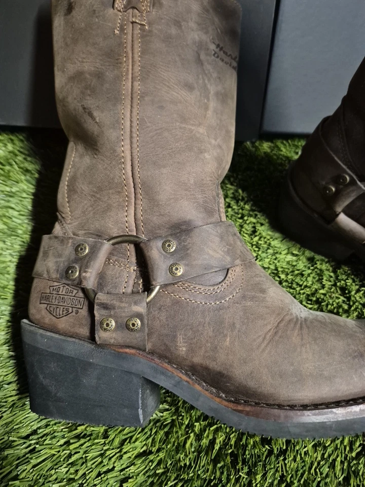 Harley Davidson женщин Hustin ремень мотоциклетные ботинки квадратный носок коричневый размер 8 - Изображение 4 из 4