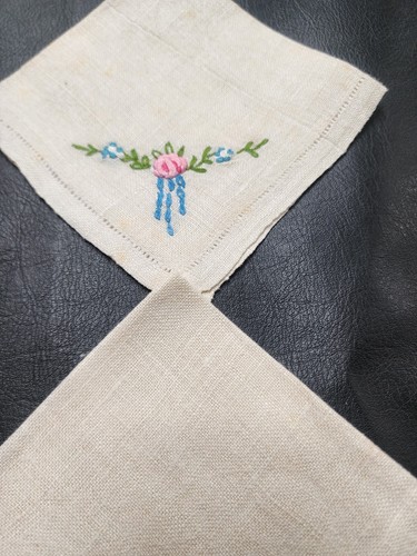 Servilletas Vintage Floral Lino Punto de Cruz Bordado Mesa Servilletas Diseño Flor - Imagen 5 de 15