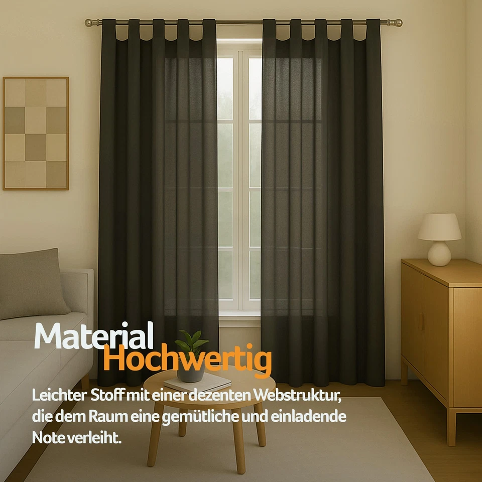 Schlaufenschal Dekoschal 2er Pack Komplett Set, Vorhang Gardine Blickdicht Ellen - Bild 4 von 4