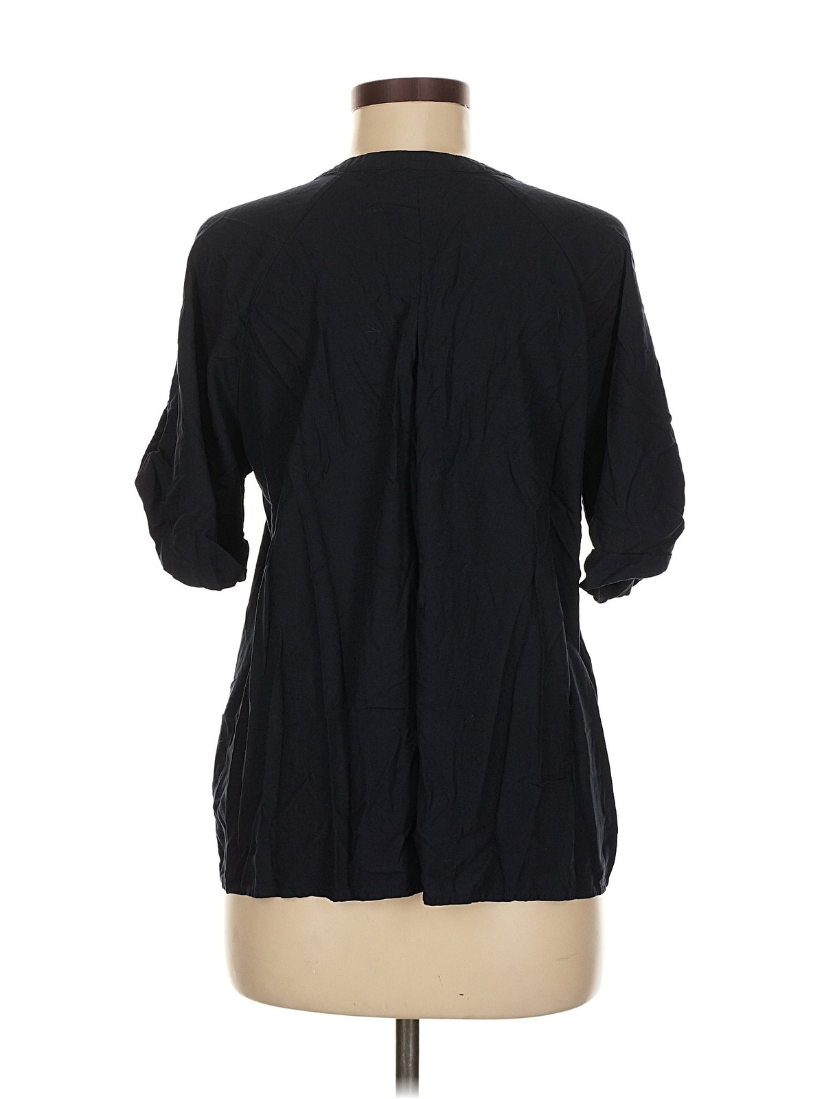 Tommy Hilfiger Women Black 3/4 Sleeve Blouse M thumbnail 2
