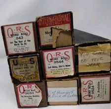 Lot of 8 Vintage Piano Player Word Rolls QRS