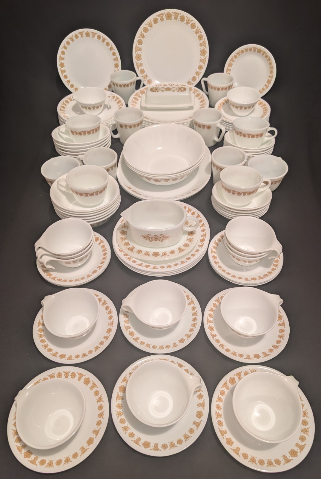 70's (111) Pcs. CORELLE by Corning BUTTERFLY GOLD Service Fo