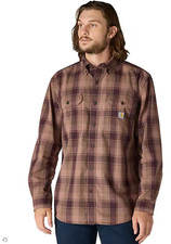 Carhartt Loose Fit Midweight Chambray Long-Sleeve Plaid Shirt-HOT NEW ITEM  