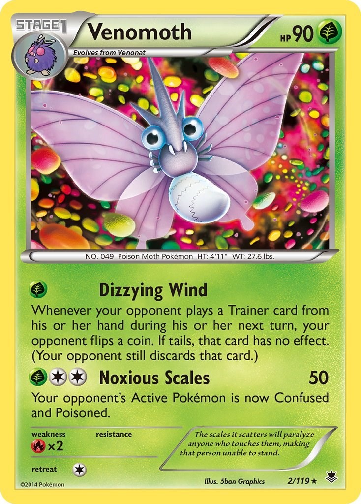 Pokemon Venomoth 2/119 XY - Phantom Forces Rare MP