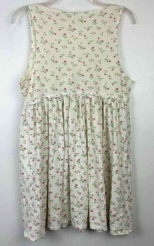 Vintage Victorias Secret Babydoll Nightgown Medium Cotton Floral Cottage Core - Image 2 of 4