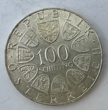 1974 Austria 100 Schilling Silver Coin • Kremsmünster 1200 Years • Austrian Mint