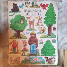 Vintage Original 1978 Smokey BEAR Cardboard Punch Out Poster U.S. Forest Service