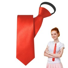 Red Tie for Women, Zipper Womens Red Tie, Corbatas Para Mujer, Womens Ties fo...