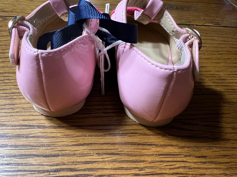 全新带标签 Janie and Jack Valentine Loves 心形芭蕾平底鞋 凉鞋 尺寸 4 学步儿童 — 第 3/4 张图片