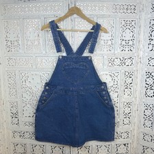 Vtg Denim Skirt Overalls Heart Pocket Sz S/M Retro 90's Twee Cottage Rugged