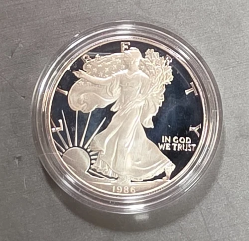 1 oz Silver 1986-S PROOF AMERICAN SILVER EAGLE ASE- No Box/COA (1075)